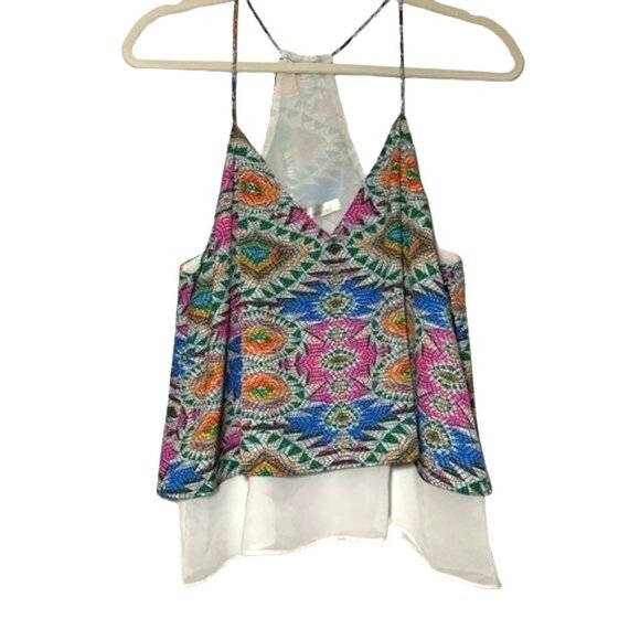 Lovers + Friends Mosaic Cami Size Medium Poppy Layered Tank Sz M New - Picture 2 of 8